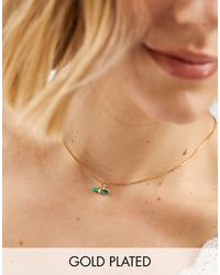 Rachel Jackson - 22 Carat Plated Malachite T-bar Chain Necklace With Gift Box - Lyst