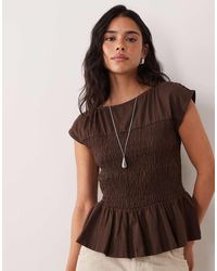 Threadbare - Jersey Cap Sleeve Shirred Top - Lyst