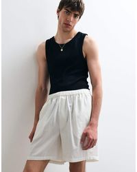 ASOS COLLECTIVE - Cotton Shorts With Linen - Lyst