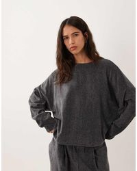 ASOS - Lounge Mix & Match Lightweight Fleece Long Sleeve Slouch Top - Lyst