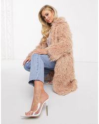 NA-KD Faux Fur Coat - Pink