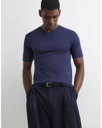 River Island - Muscle Fit Cotton V Neck T-Shirt - Lyst