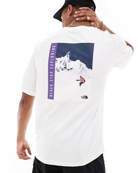 The North Face - T-Shirt Met Grafische Snowboardprint Op De Achterkant - Lyst