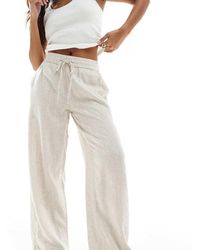 Noisy May - Loose Fit Linen Mix Trouser - Lyst