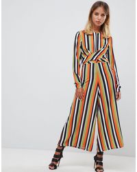 Boohoo Эксклюзивный Комбинезон В Полоску С Узлом -мульти - Многоцветный