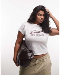 ASOS - Asos Design Curve Baby Tee With Louisiana Graphic - Lyst