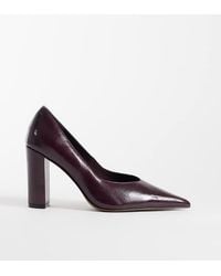 Asos Design Wide Fit - Panda High Block Heel Court Shoes - Lyst