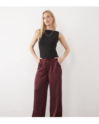 Vero Moda - High Waist Satin Loose Fit Trousers - Lyst