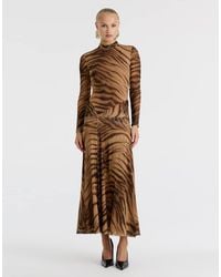 Bardot - Mesh Mock Neck High Split Maxi Dress - Lyst