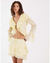 Muse Assembly - Ivy Ruffle Layer Mini Skirt Co-ord - Lyst