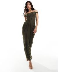 ASOS - Maxi Bardotjurk Met Contrasterende Zichtbare Naden - Lyst