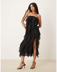 Pretty Lavish - Strapless Ruffle Maxi Dress - Lyst
