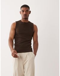 ASOS - Muscle Fit Tank With Henley Neck - Lyst