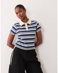 The Frolic - Exclusive Cotton Rich Collared Ruched Side Polo Top - Lyst