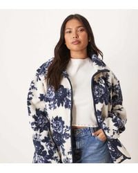 ASOS - Asos Design Curve Zip Through Borg Fleece - Lyst