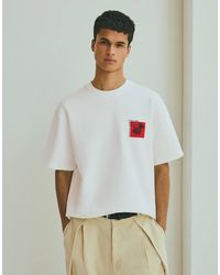 Bershka - Interlock Jersey Print T-Shirt - Lyst