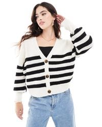 Vero Moda - Button Through Chunky Rib Cardigan - Lyst