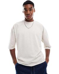 ASOS - Oversized Boxy Textured T-shirt With Raw Hem - Lyst