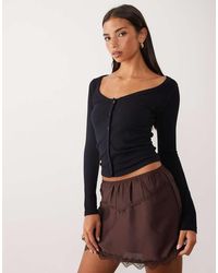 ASOS - Seamless Rib Deep V Cardigan - Lyst