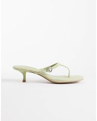 Mango - 100% Suede Buckle Detail Heeled Sandal - Lyst