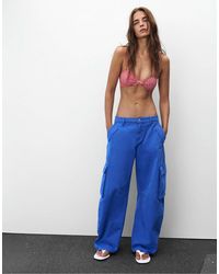 Pull&Bear - Pantalon cargo bouffant - encre - Lyst