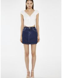 Glamorous - Side Split Denim Mini-Skirt - Lyst