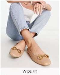 ASOS - Wide Fit Leighton Square Toe Ballet Flats - Lyst