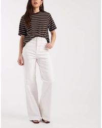 Pieces - Selma High Waisted Wide Leg Jeans - Lyst