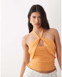 ASOS - Stretch Chiffon Halter Wrap Top - Lyst