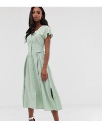 Y.A.S Maxi-jurk Met Knoopsluiting - Groen