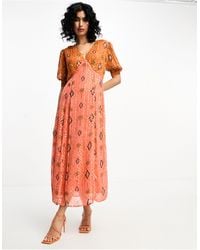 Never Fully Dressed - Gold Jacquard Midaxi Dress - Lyst