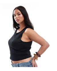 ONLY - Geribbelde Tanktop Met Ingebouwde Beha - Lyst