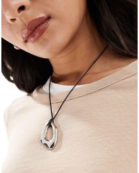 ASOS - Necklace With Cord And Molten Pendant - Lyst