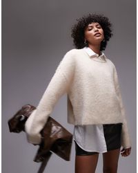 TOPSHOP - Knitted Fluffy Relaxed Ultimate Jumper - Lyst