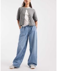 ONLY - Wide Leg Pull-on Jeans - Lyst