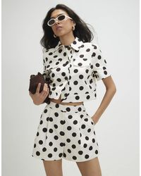 River Island - Linen Blend Polka Dot Jacket - Lyst