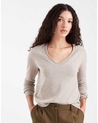 ONLY - V-Neck Knitted Top - Lyst