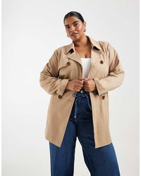 ONLY - Belted Short Trench Coat - Lyst