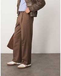 ASOS - Smart Premium Wide Leg Pants With Double Pleats - Lyst