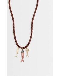 ONLY - Fish Charms Cord Necklace - Lyst