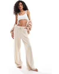 Tommy Hilfiger - Pantalones De Estar Por Casa Con Detalle De Parche Del Logo De Punto De - Neutro - Lyst