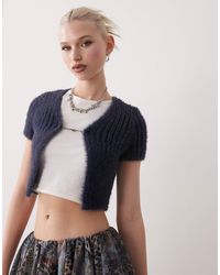 Noisy May - – flauschige cropped strickjacke - Lyst