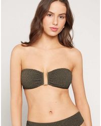 Tezenis - Crinkle Dune Bandeau Bikini Top - Lyst