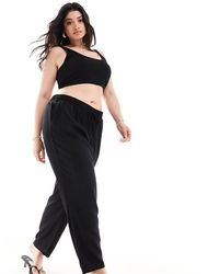 Vero Moda - Linen Blend Tapered Trousers - Lyst