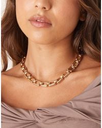 ASOS - Short Necklace With Square Chain Links - Lyst