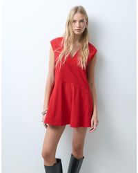ASOS - Relaxed V Neck Mini Dress With Dropped Waist - Lyst