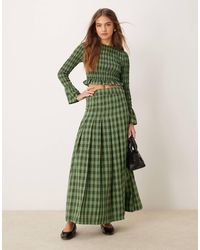 Glamorous - Jupe d'ensemble longue style kilt à carreaux - vert/ - Lyst