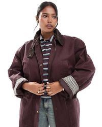 ASOS - Asos Design Waxed Cinched Waist Jacket With Contrast Collar - Lyst