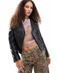 Barneys Originals - Real Leather Biker Jacket - Lyst