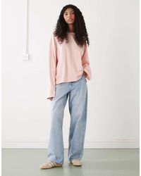 Monki - Oversized Longsleeved T-shirt With Side Slits - Lyst